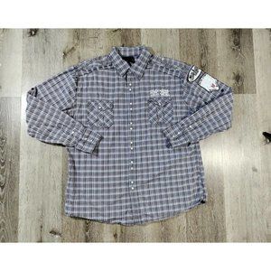 Blac Label Men's Pearl Snap Shirt Large Patch Blood Sweat Tears